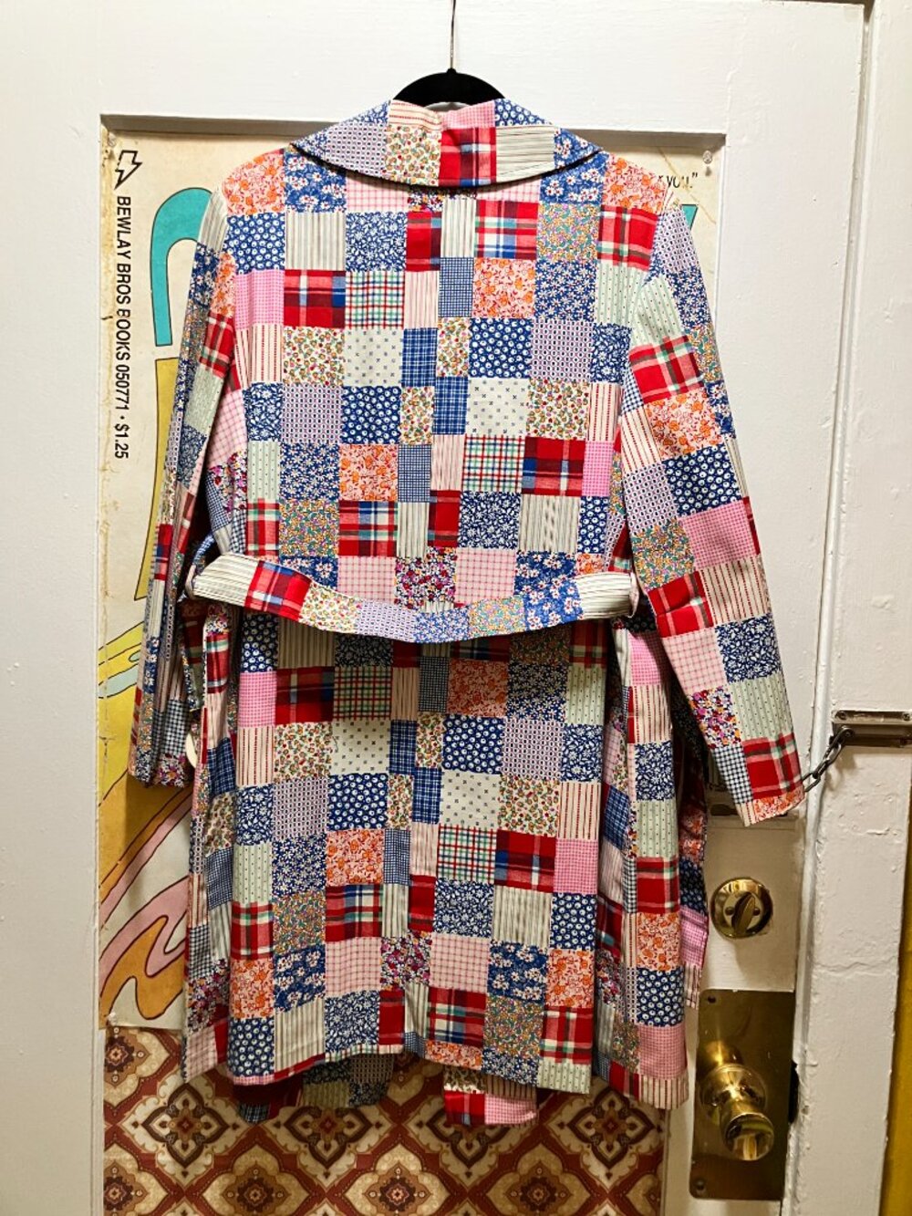 *STUNNING* 1960s Patchwork Coat, Excellent Cond. Vintage size 20.5! Large! CUTE! - Picture 14 of 16